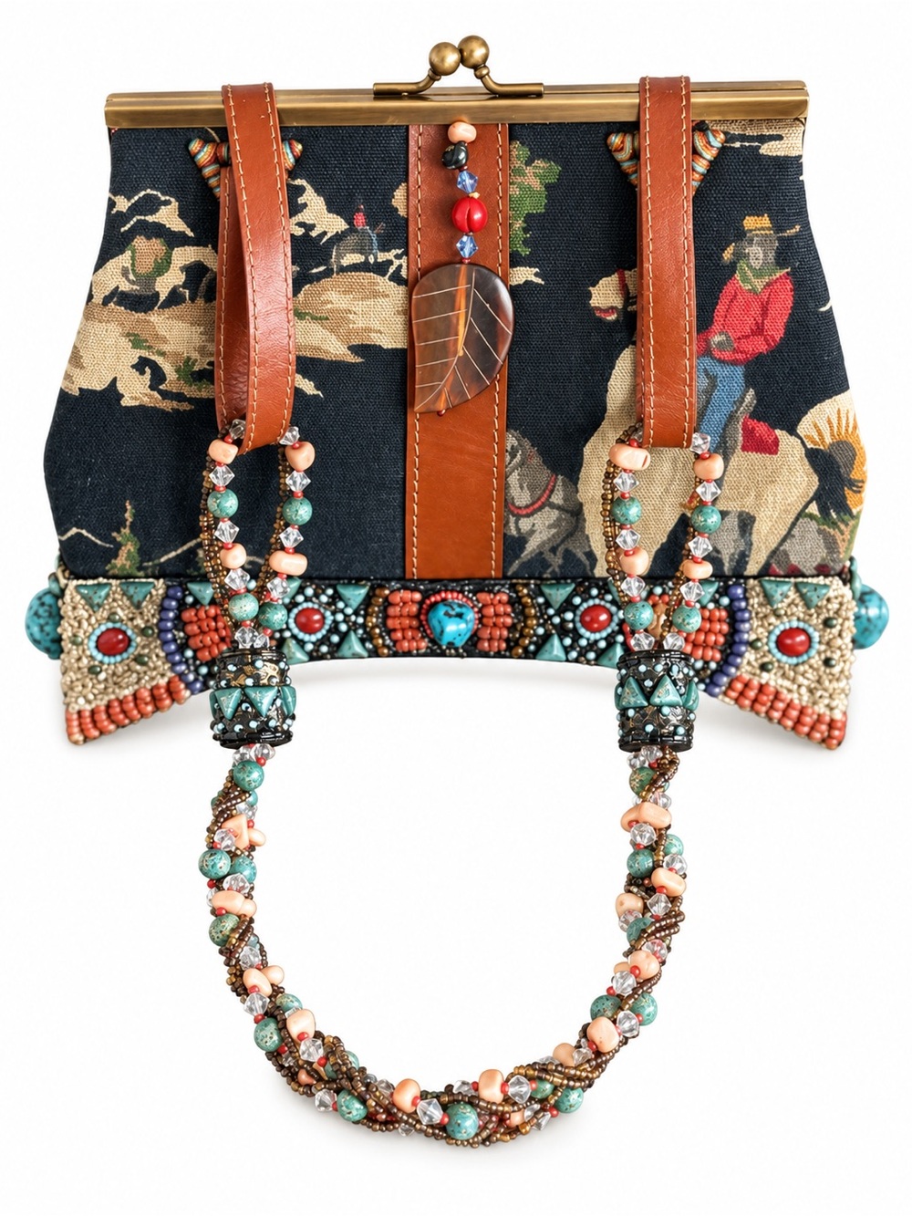 Mary Frances "Happy Trails" Western Cowboy Beaded Mini Handbag 2003